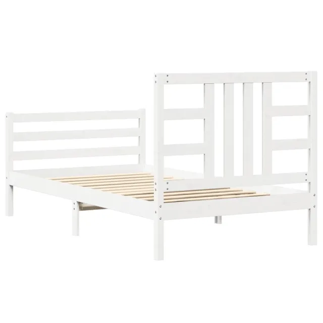 Cadre de lit sans matelas blanc 100x200 cm bois de pin massif