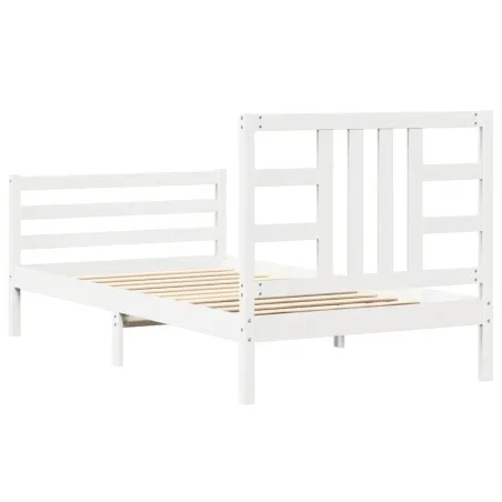 Cadre de lit sans matelas blanc 100x200 cm bois de pin massif