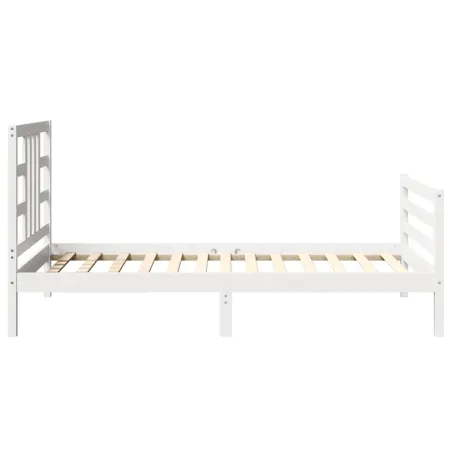 Cadre de lit sans matelas blanc 100x200 cm bois de pin massif