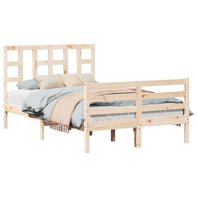 Cadre de lit sans matelas 120x200 cm bois massif