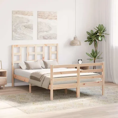 Cadre de lit sans matelas 120x200 cm bois massif