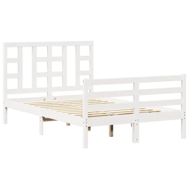 Cadre de lit sans matelas blanc 120x200 cm bois massif