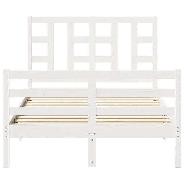 Cadre de lit sans matelas blanc 120x200 cm bois massif