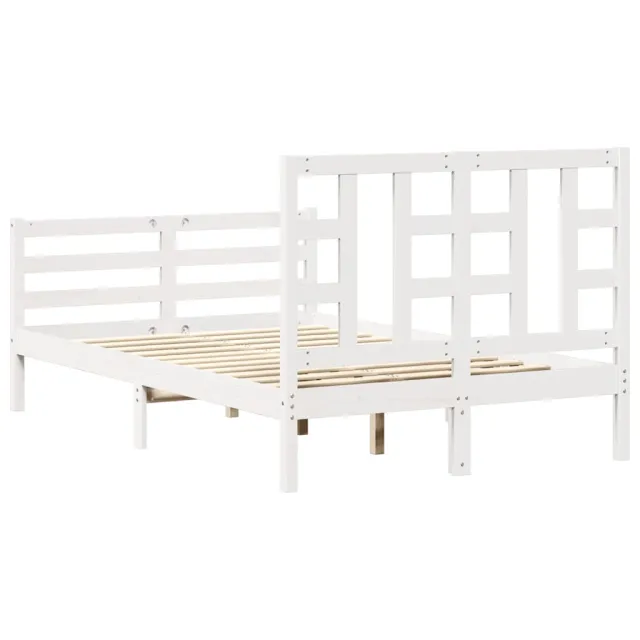 Cadre de lit sans matelas blanc 120x200 cm bois massif