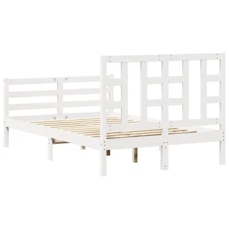Cadre de lit sans matelas blanc 120x200 cm bois massif