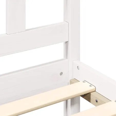 Cadre de lit sans matelas blanc 120x200 cm bois massif