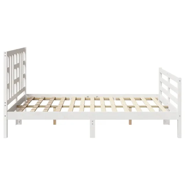 Cadre de lit sans matelas blanc bois de pin massif