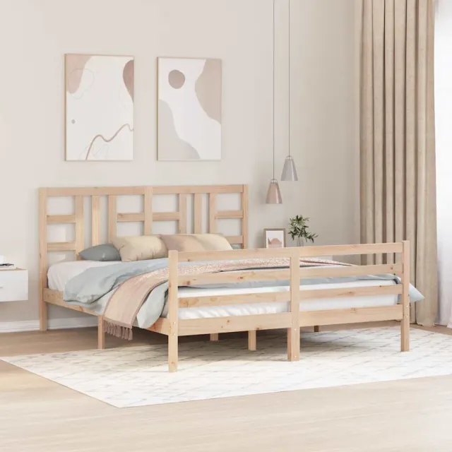 Cadre de lit sans matelas 160x200 cm bois massif