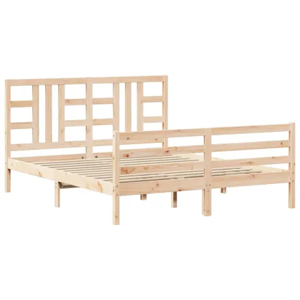 Cadre de lit sans matelas 160x200 cm bois massif 2