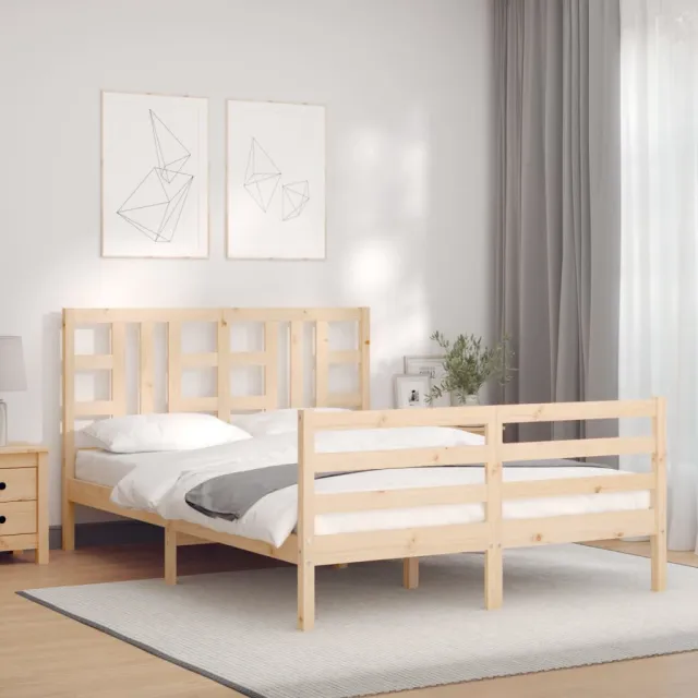 Cadre de lit sans matelas 160x200 cm bois massif