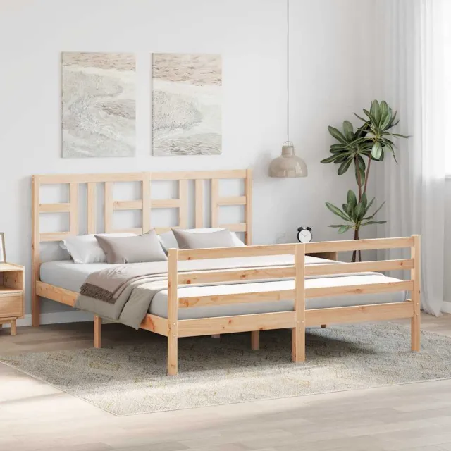 Cadre de lit sans matelas 160x200 cm bois massif