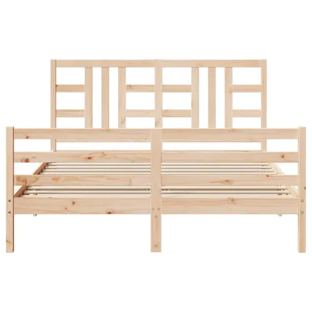 Cadre de lit sans matelas 160x200 cm bois massif
