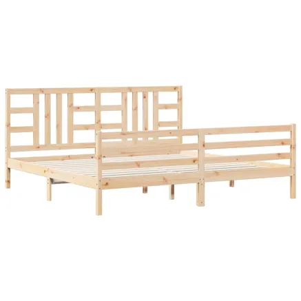 Cadre de lit sans matelas 200x200 cm bois massif 2