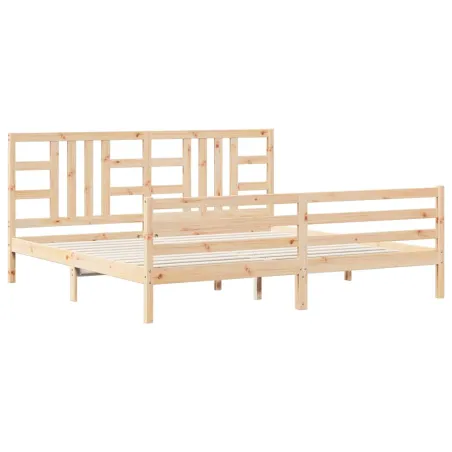 Cadre de lit sans matelas 200x200 cm bois massif