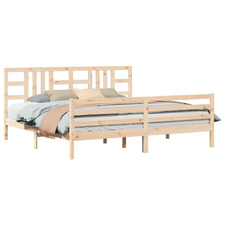 Cadre de lit sans matelas 200x200 cm bois massif