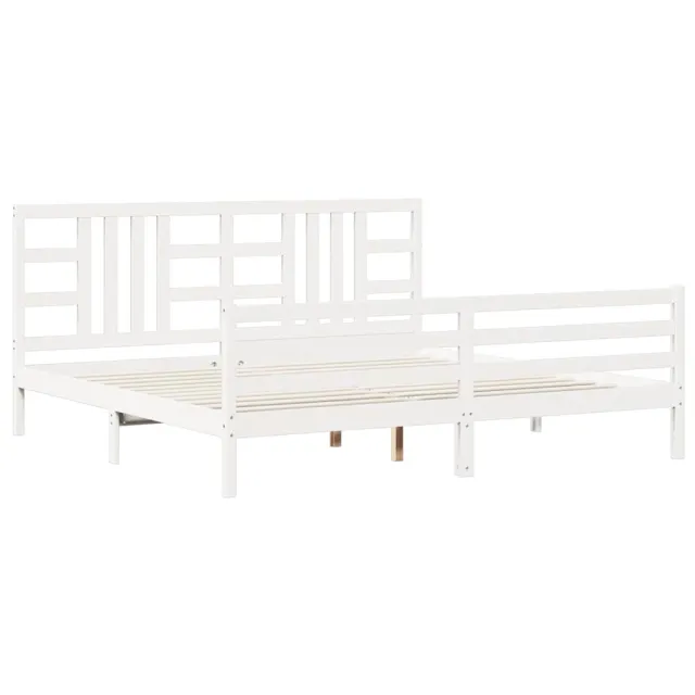 Cadre de lit sans matelas blanc 200x200 cm bois massif