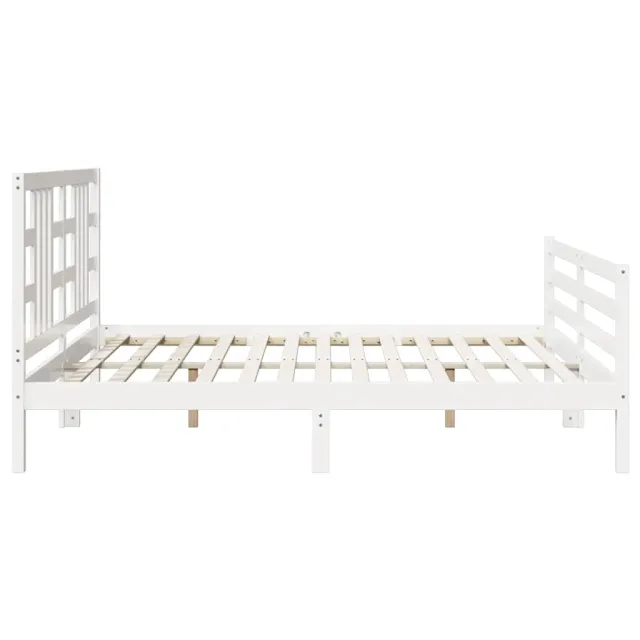 Cadre de lit sans matelas blanc 200x200 cm bois massif