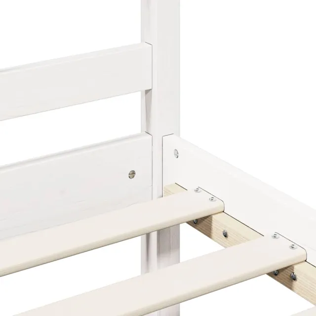 Cadre de lit sans matelas blanc 200x200 cm bois massif