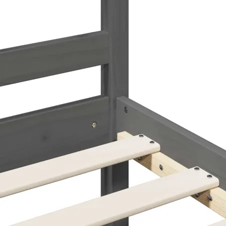 Cadre de lit sans matelas gris 200x200 cm bois massif