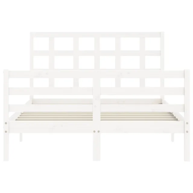 Cadre de lit sans matelas blanc 120x200 cm bois massif
