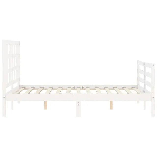 Cadre de lit sans matelas blanc 120x200 cm bois massif