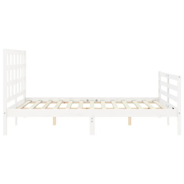 Cadre de lit sans matelas blanc bois de pin massif