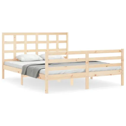 Cadre de lit sans matelas 160x200 cm bois massif 2