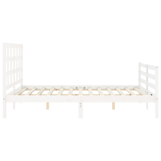 Cadre de lit sans matelas blanc 160x200 cm bois massif