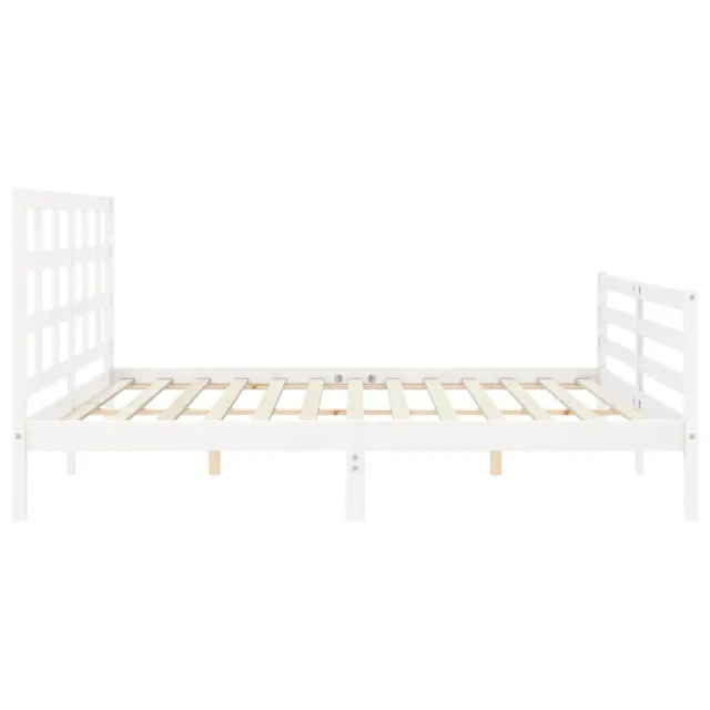 Cadre de lit sans matelas blanc 200x200 cm bois massif