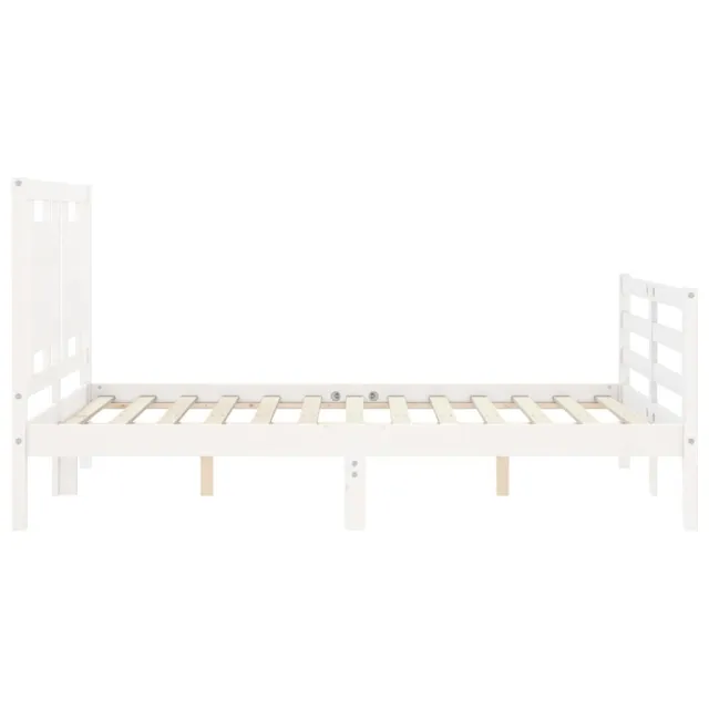 Cadre de lit sans matelas blanc bois massif