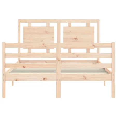 Cadre de lit sans matelas 140x190 cm bois massif