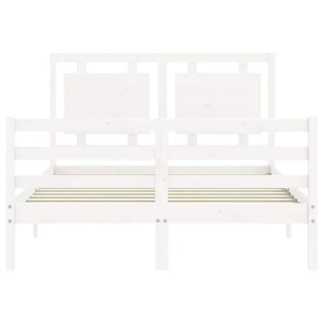Cadre de lit sans matelas blanc 140x190 cm bois massif