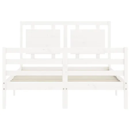 Cadre de lit sans matelas blanc 120x200 cm bois massif