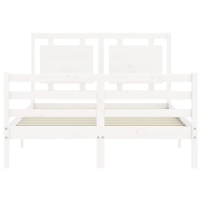 Cadre de lit sans matelas blanc 140x200 cm bois massif