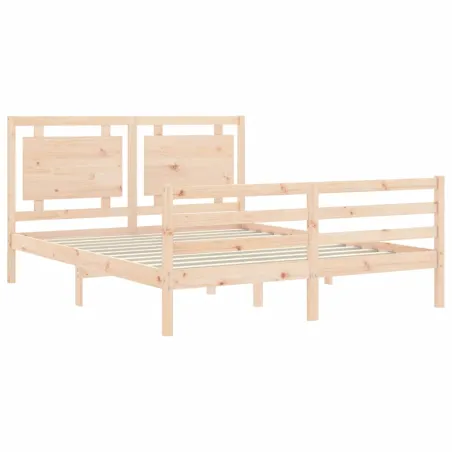 Cadre de lit sans matelas bois massif