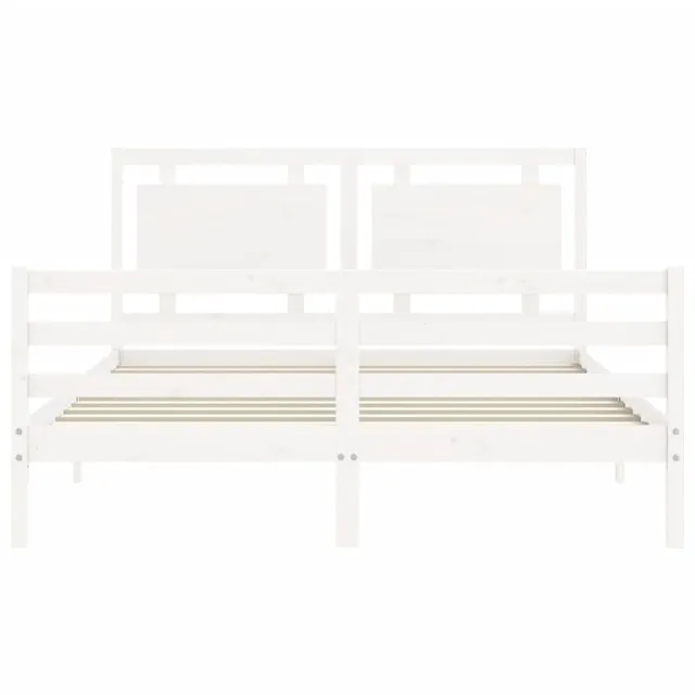 Cadre de lit sans matelas blanc 160x200 cm bois massif