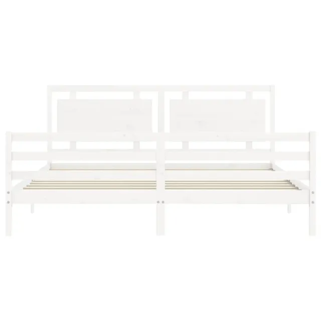 Cadre de lit sans matelas blanc 200x200 cm bois massif