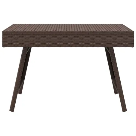 Table d'appoint pliable marron 60x40x38 cm résine tressée