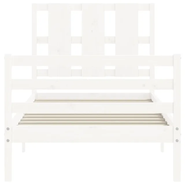 Cadre de lit sans matelas blanc 90x200 cm bois massif