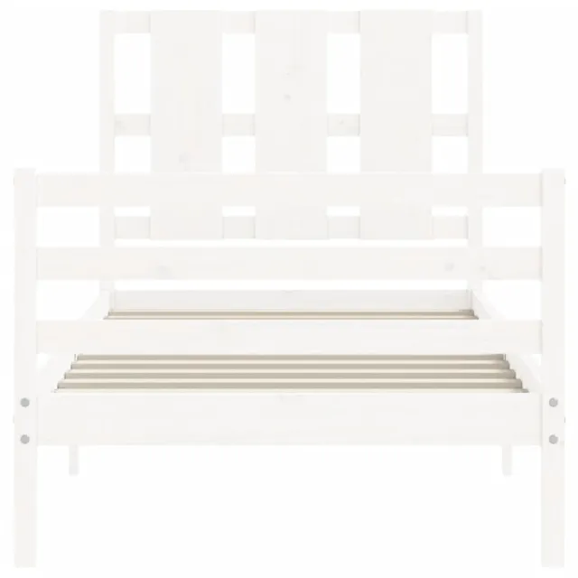 Cadre de lit sans matelas blanc 100x200 cm bois massif