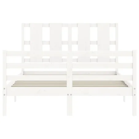 Cadre de lit sans matelas blanc 120x200 cm bois massif