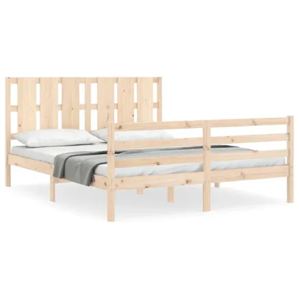 Cadre de lit sans matelas 160x200 cm bois massif 2