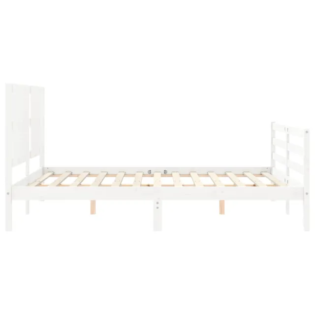 Cadre de lit sans matelas blanc 160x200 cm bois massif