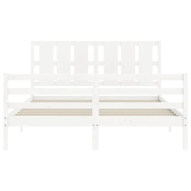Cadre de lit sans matelas blanc 160x200 cm bois massif