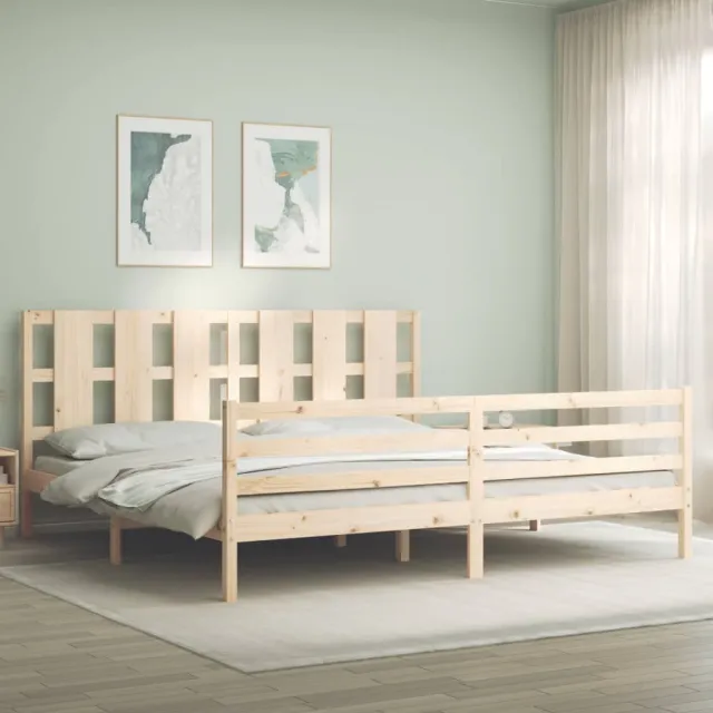 Cadre de lit sans matelas 200x200 cm bois massif