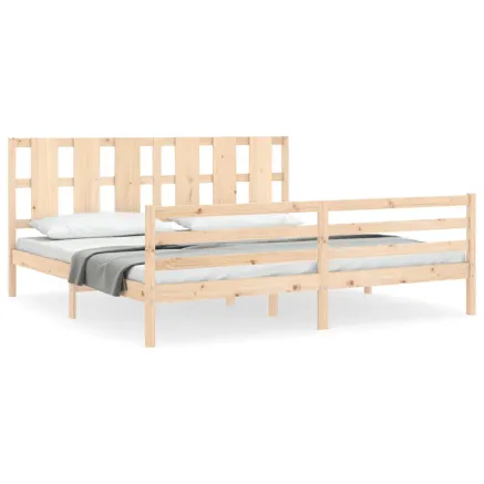 Cadre de lit sans matelas 200x200 cm bois massif 2