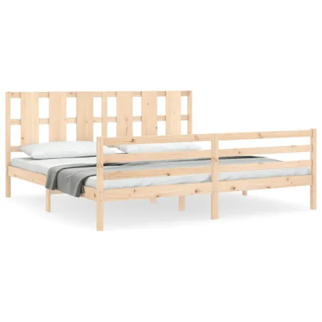 Cadre de lit sans matelas 200x200 cm bois massif