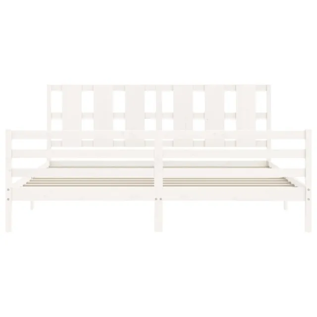 Cadre de lit sans matelas blanc 200x200 cm bois massif