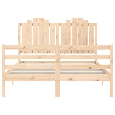 Cadre de lit sans matelas 140x190 cm bois massif
