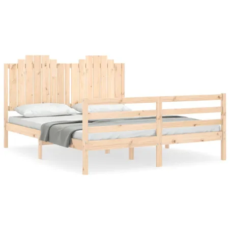 Cadre de lit sans matelas 160x200 cm bois massif